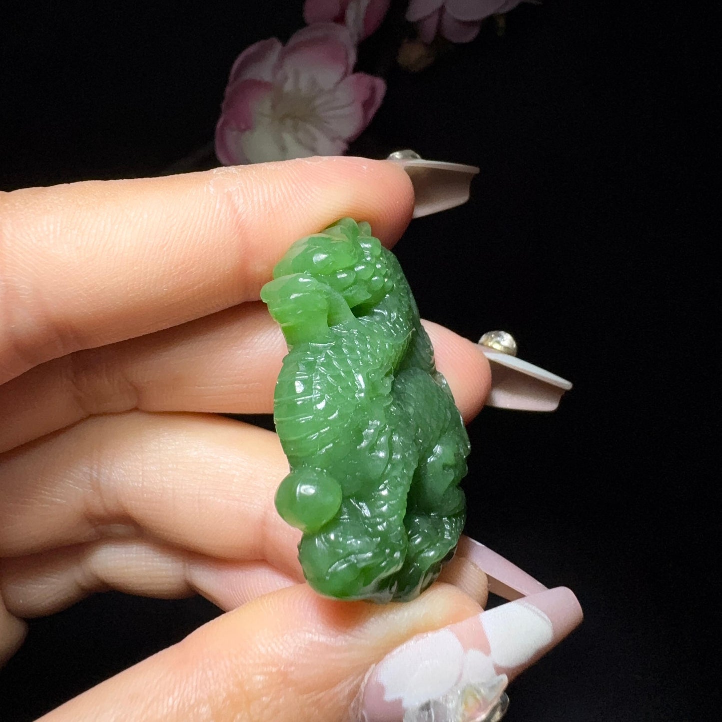 和田玉碧玉挂件麒麟（16.9g）