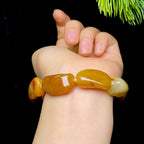 和田玉黄沁皮籽料手串（49.4g）