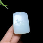 和田白玉莲花无事牌（55.0g）