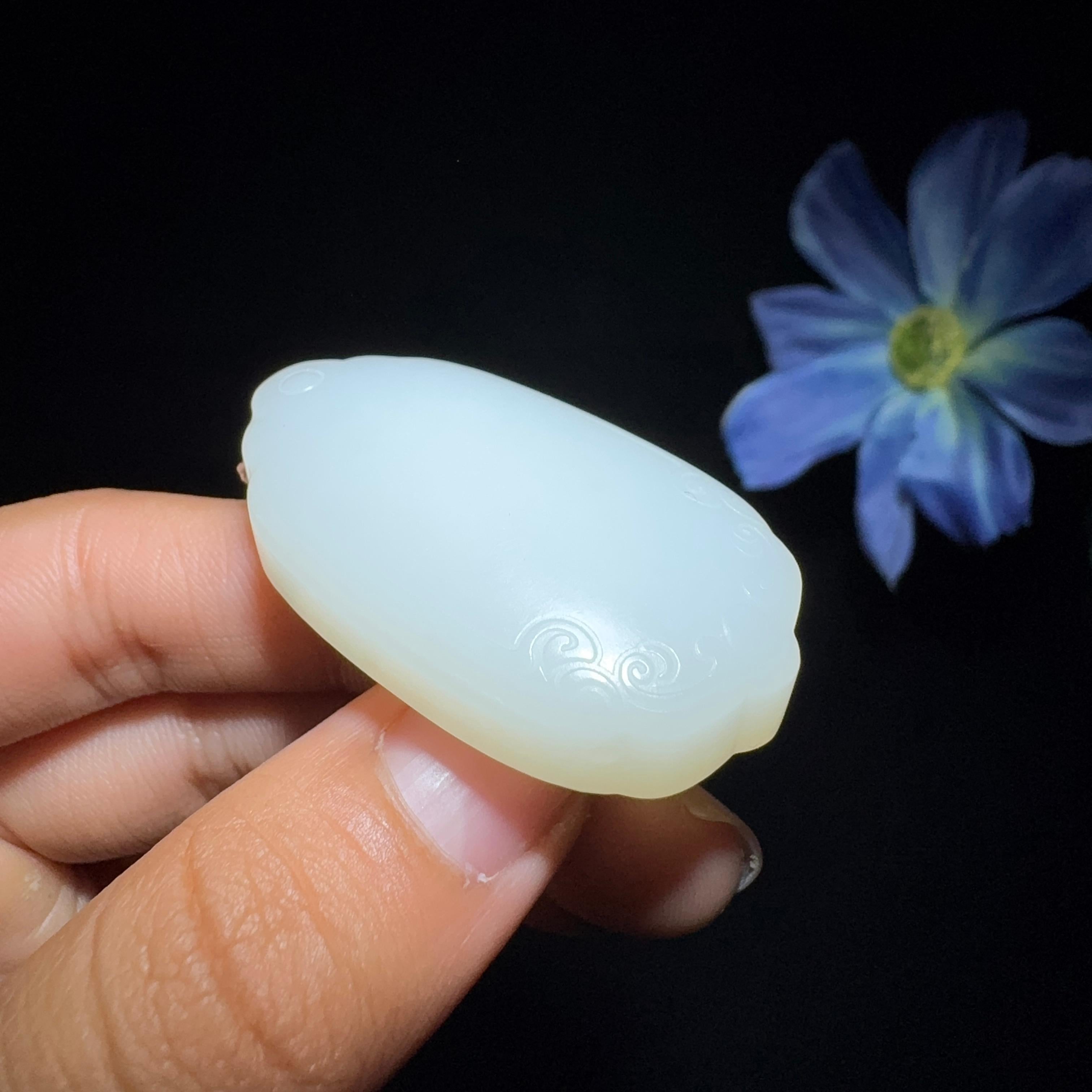 秒杀和田玉白玉平安无事牌（24.2g）