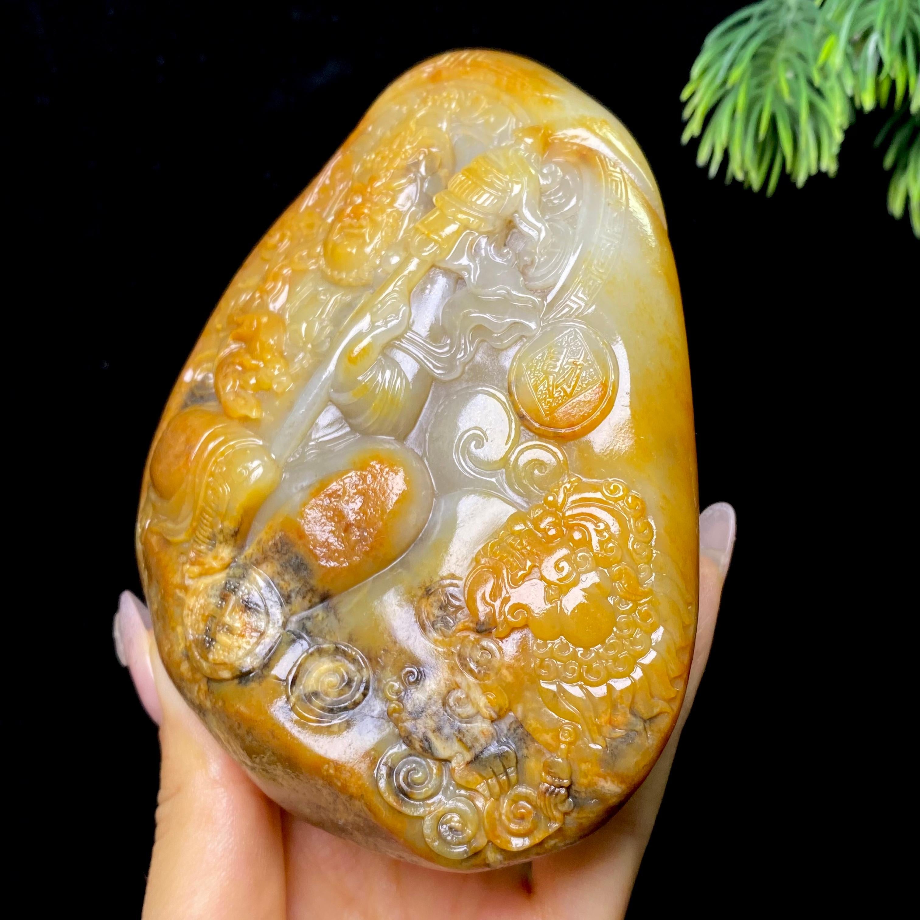 和田玉籽料钟馗摆件（460.0g）