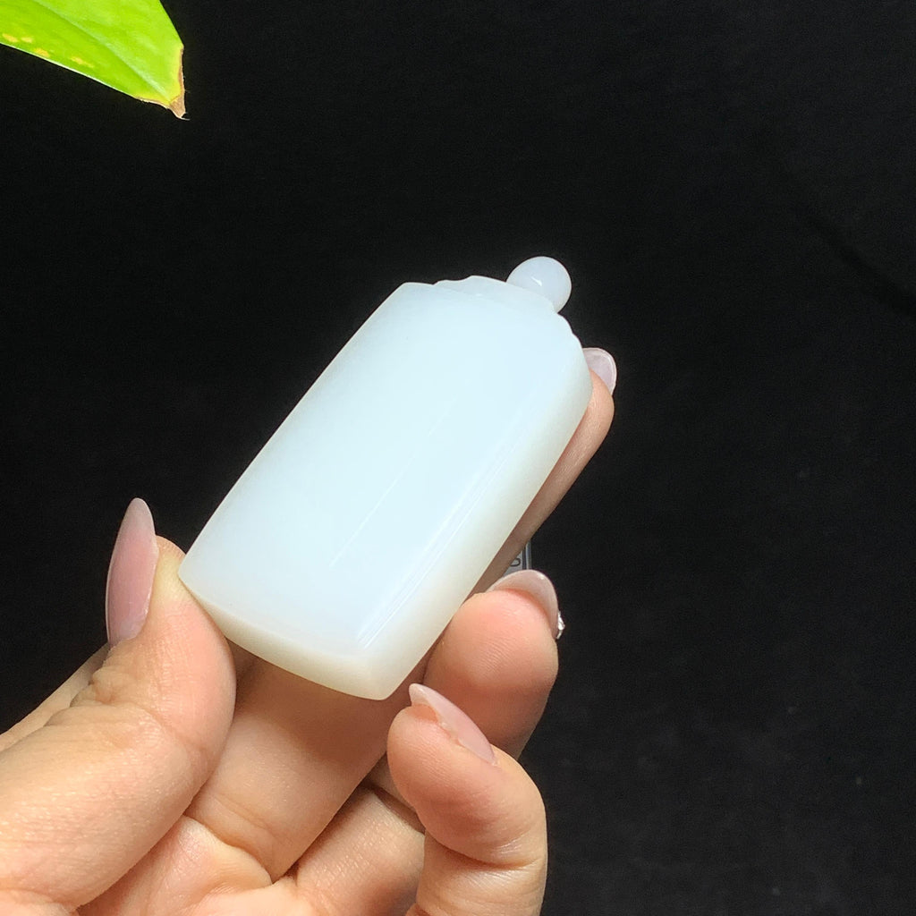 和田羊脂白玉山流水无事牌（56.7g）