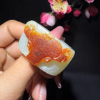 和田玉籽料扳指牛气冲天（60.8g）
