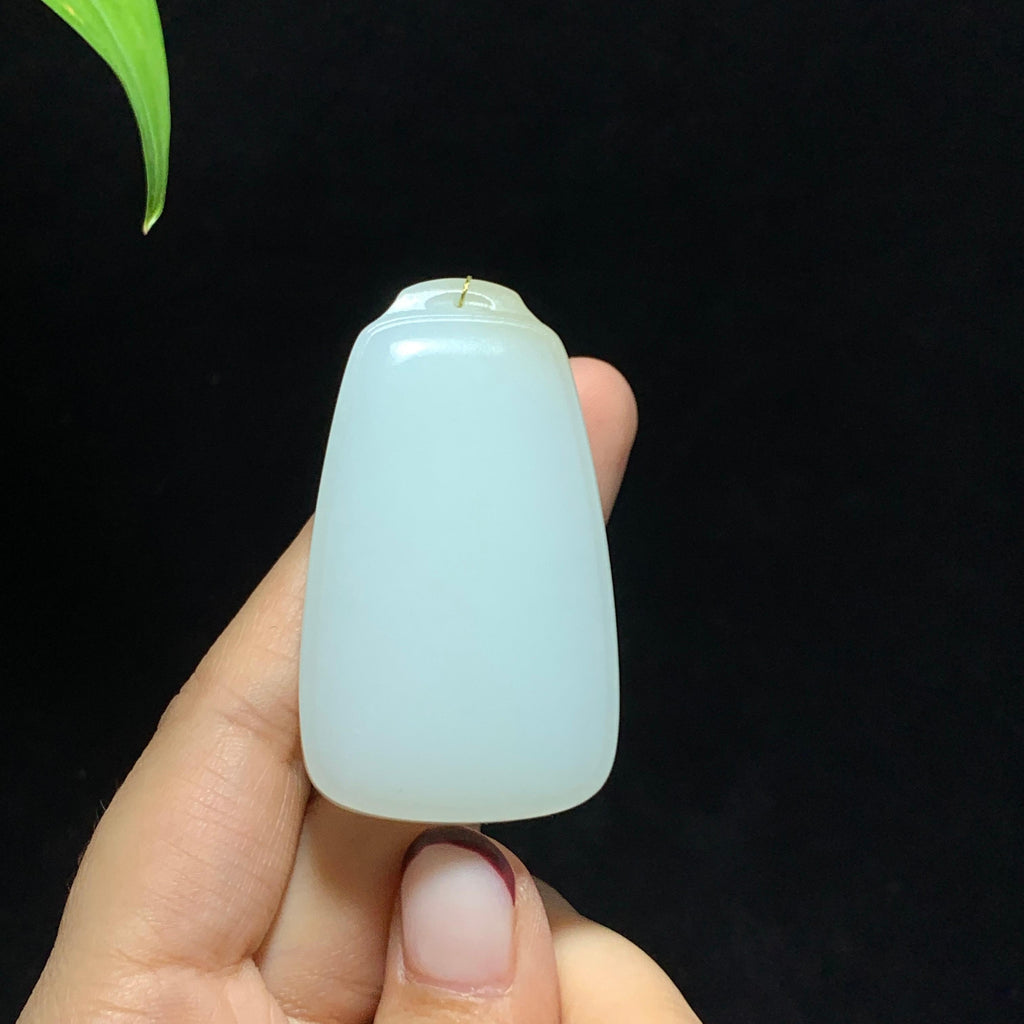 和田山料糖白玉无事牌挂件（45.7g）