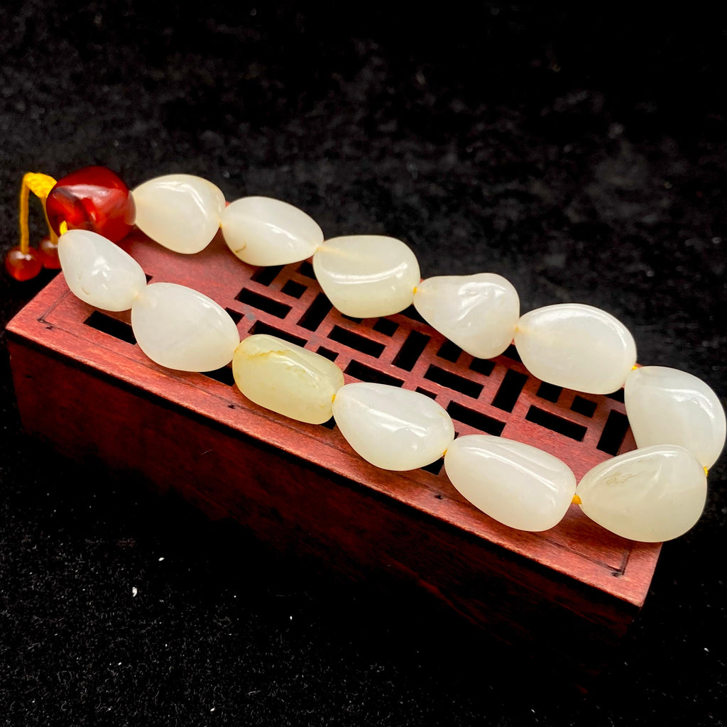 和田玉黄皮【精品手串】（39.3g）
