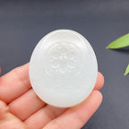 和田玉羊脂白玉观音玉牌（73.27g）