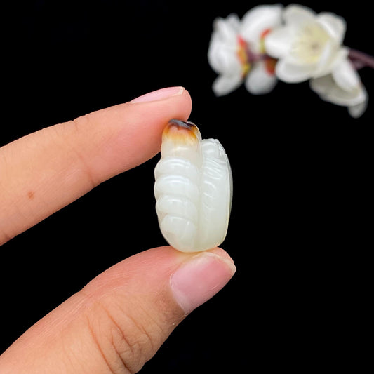 和田玉籽料【八方来财】螃蟹挂件（24.3g）