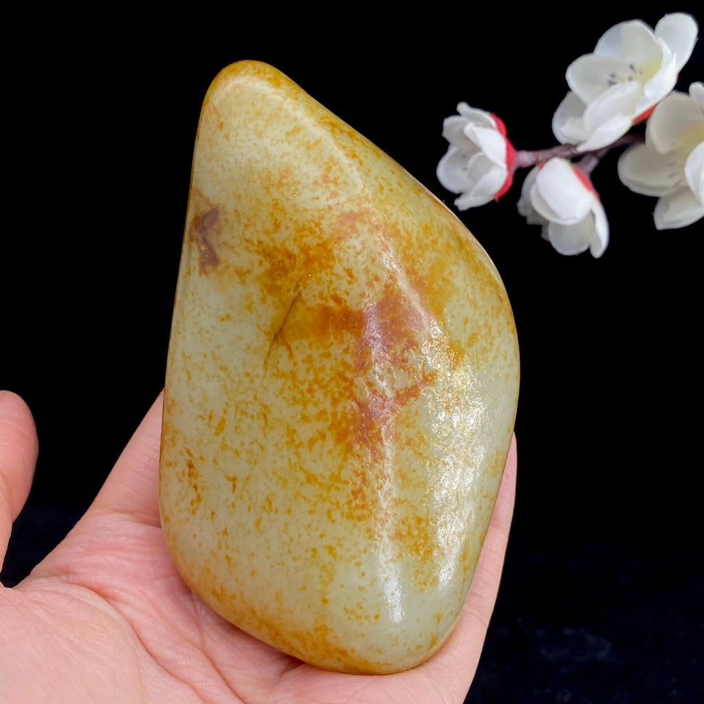 和田玉洒红皮籽料原石（339.4g）