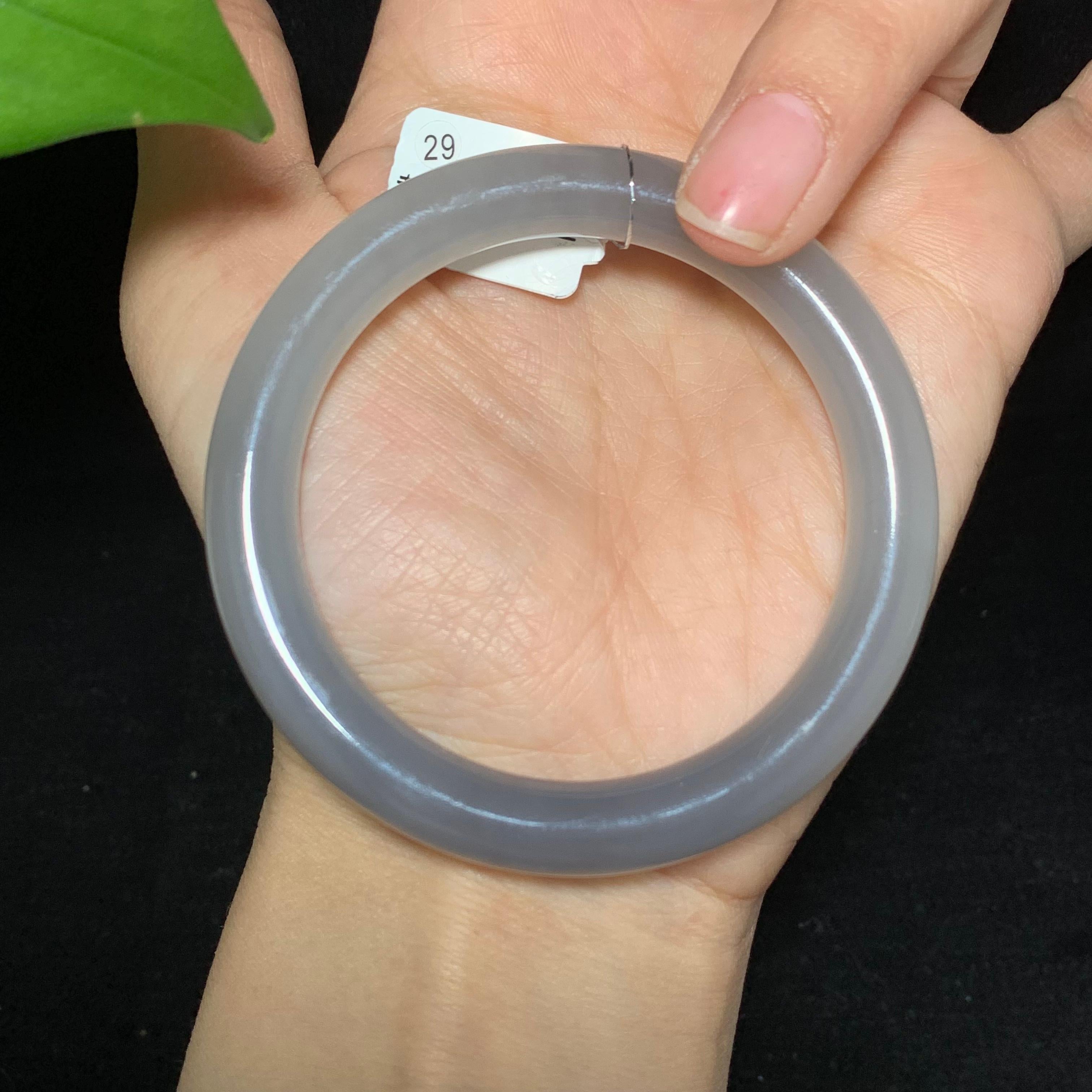 精品和田玉高冰底紫罗兰手镯（34.6g）