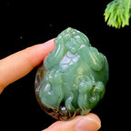 和田玉籽料碧玉龙龟把件（82.2g）