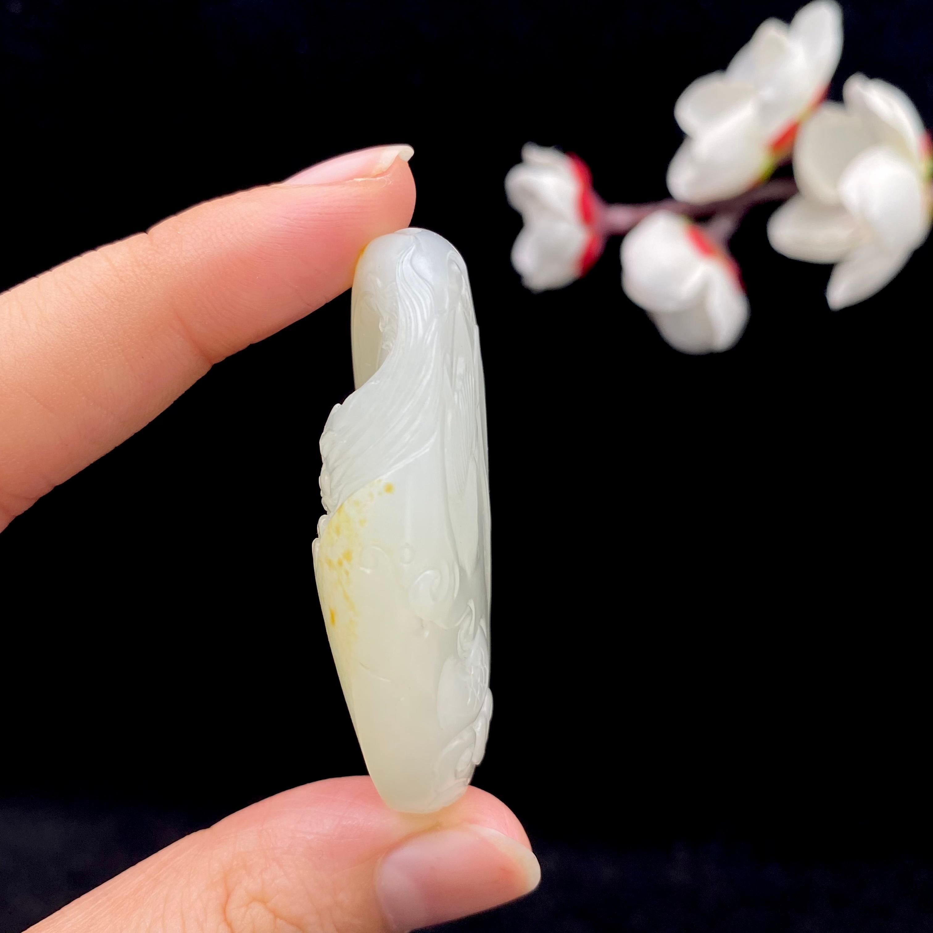 和田玉白玉籽料【龙】挂件（29.3g）