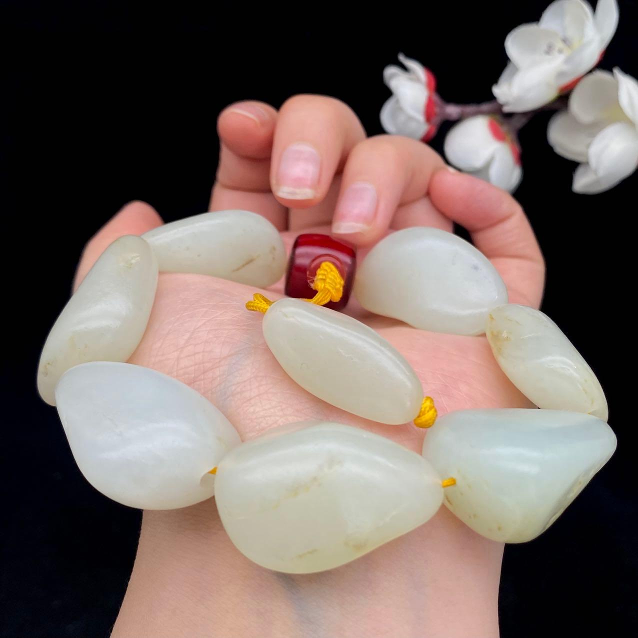和田玉白玉【精品手串】（103.2g）