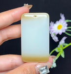 和田玉天地糖白羊脂玉平安无事牌（45.5g）