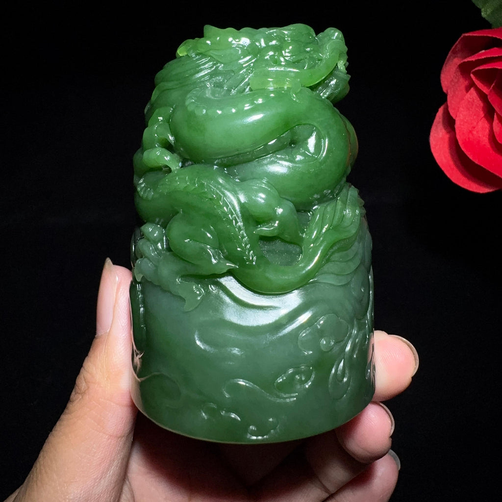 秒杀和田碧玉印章（372.1g）