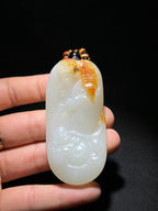 和田玉籽料弥勒佛和财神挂件（63.2g）