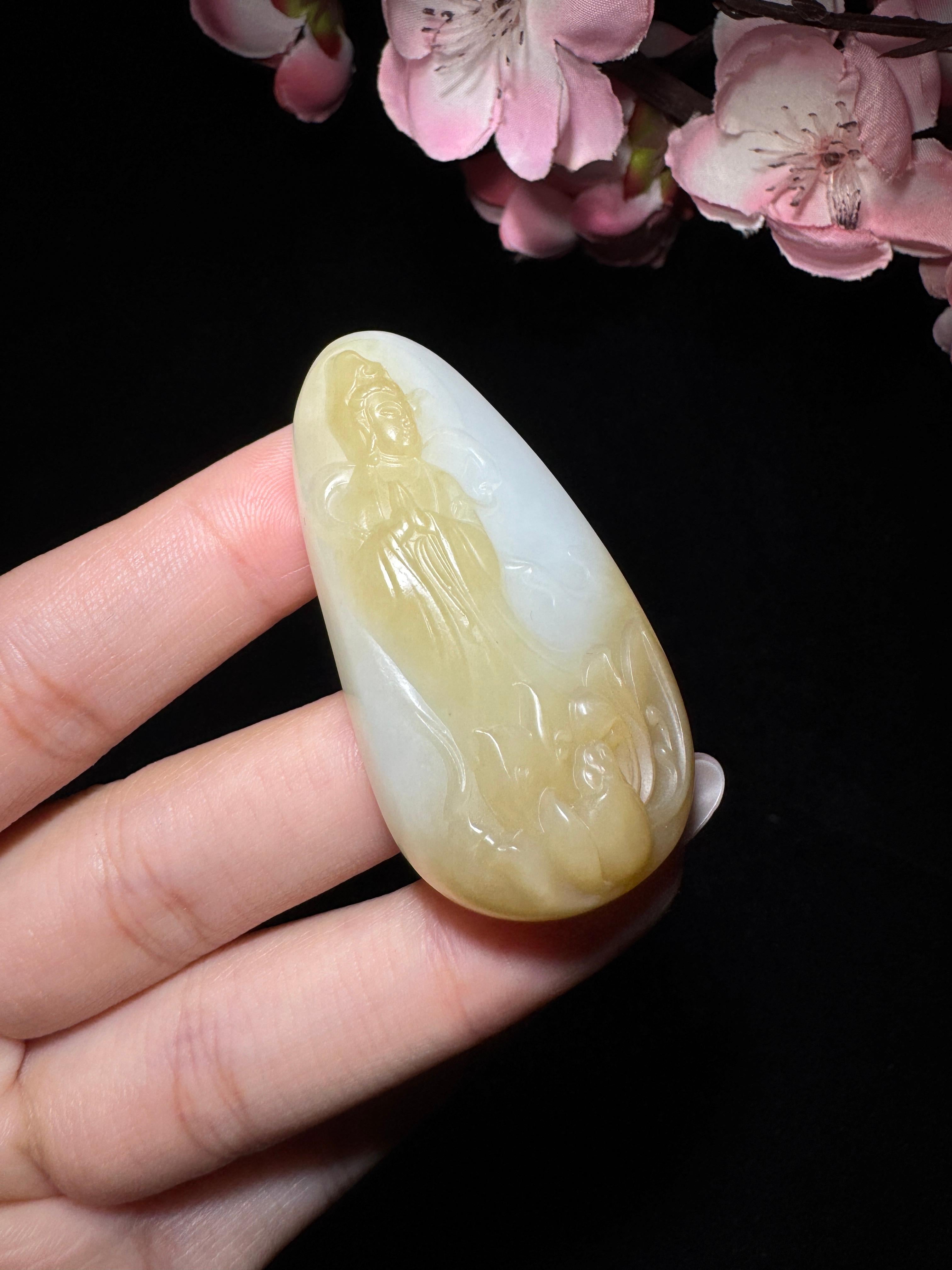 和田玉糖白玉观音（33.3g）