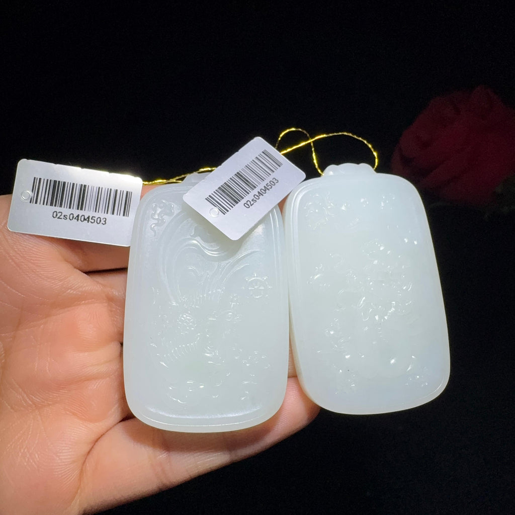 和田玉白玉龙凤牌（35.7g）