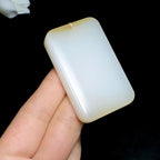 精品和田羊脂糖白玉无事牌（54.7g）