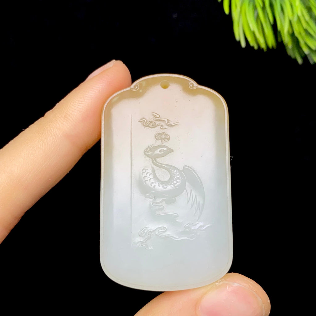 和田玉糖白凤凰挂件（25.4g）