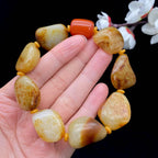 和田玉洒红皮【精品手串】（80.8g）