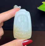 新疆和田玉且末糖白羊脂玉大势至菩萨（35.1g）