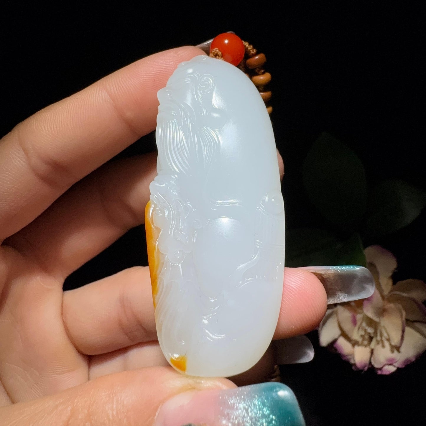 和田玉籽料挂件关公（58.9g）