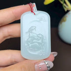 精品和田羊脂玉生肖羊样样如意牌（28.6g）