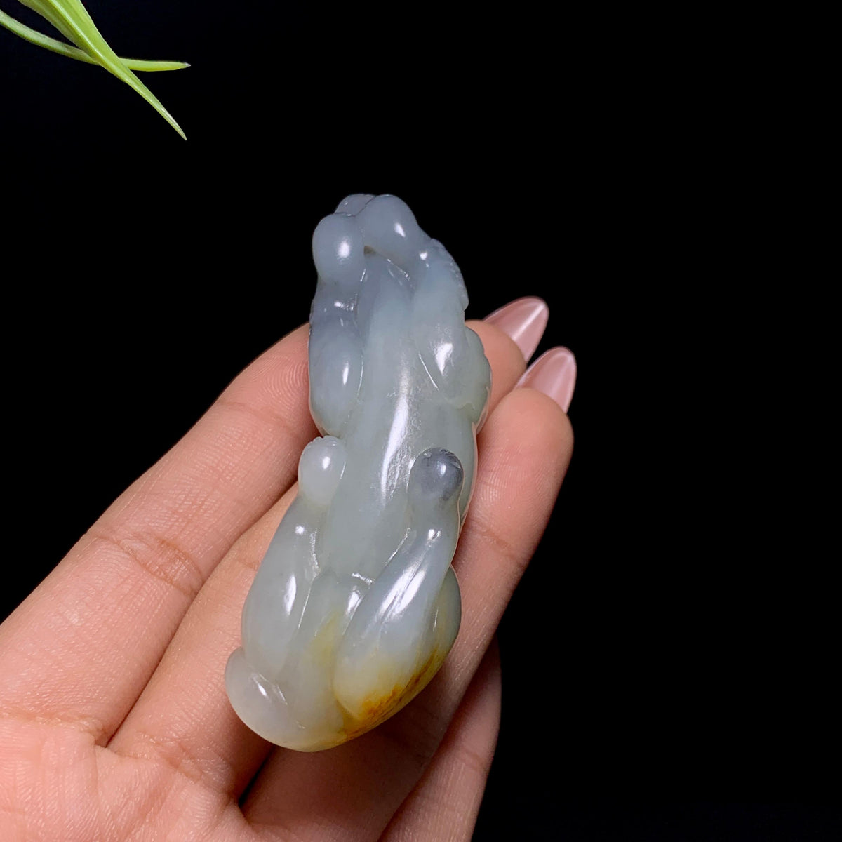 和田玉籽料青花旺财手把件（g）