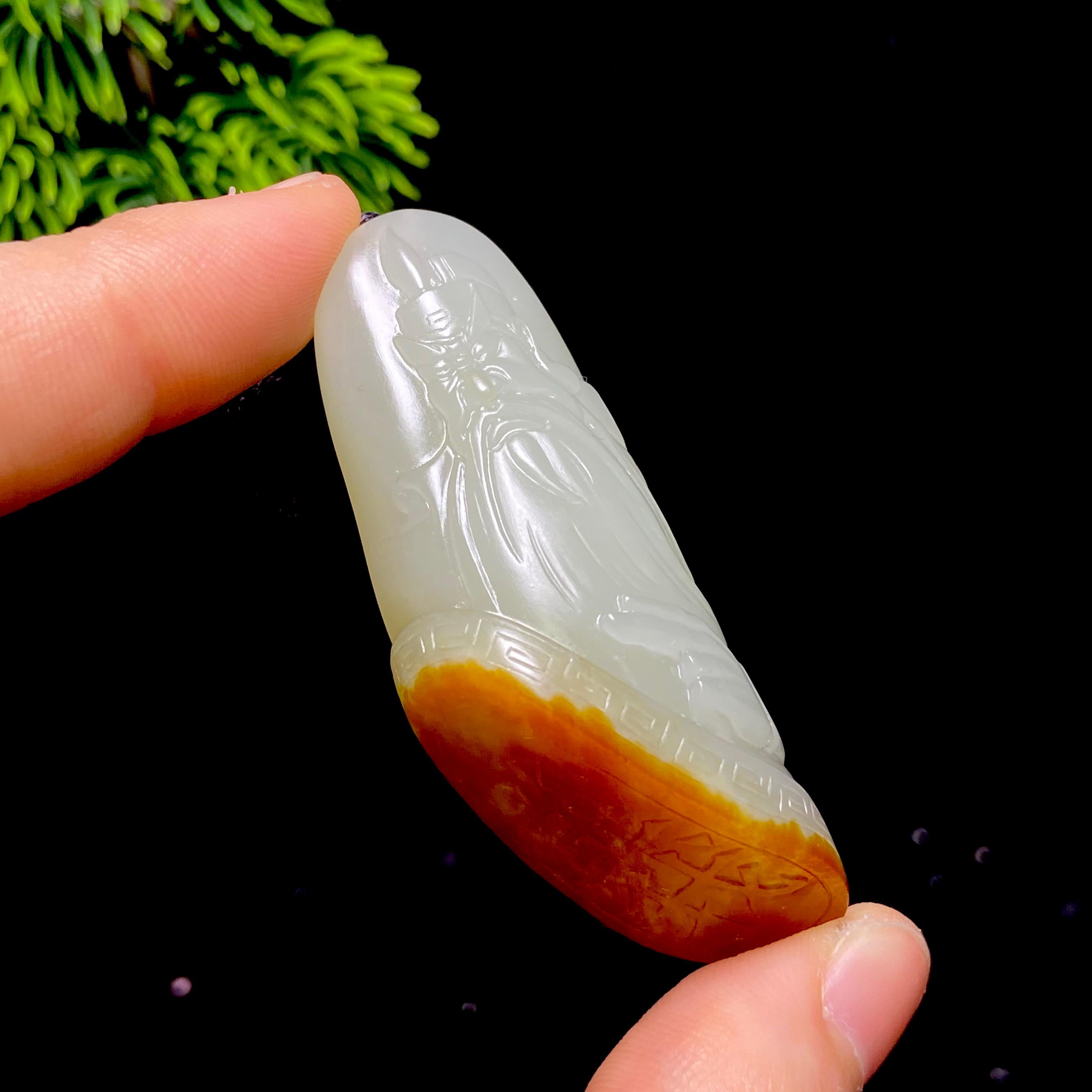 和田玉籽料关公（36.7g）