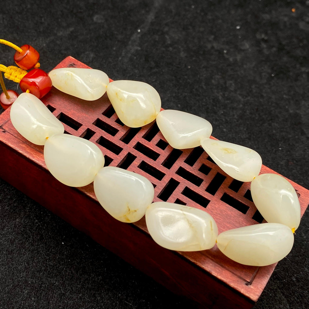 和田玉洒金皮【精品手串】（44.9g）