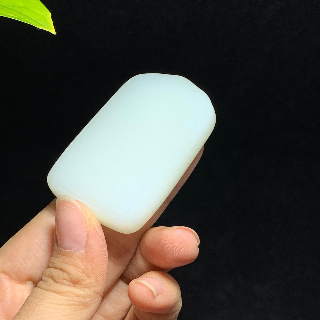 和田山料羊脂白玉无事牌挂件（66.5g）