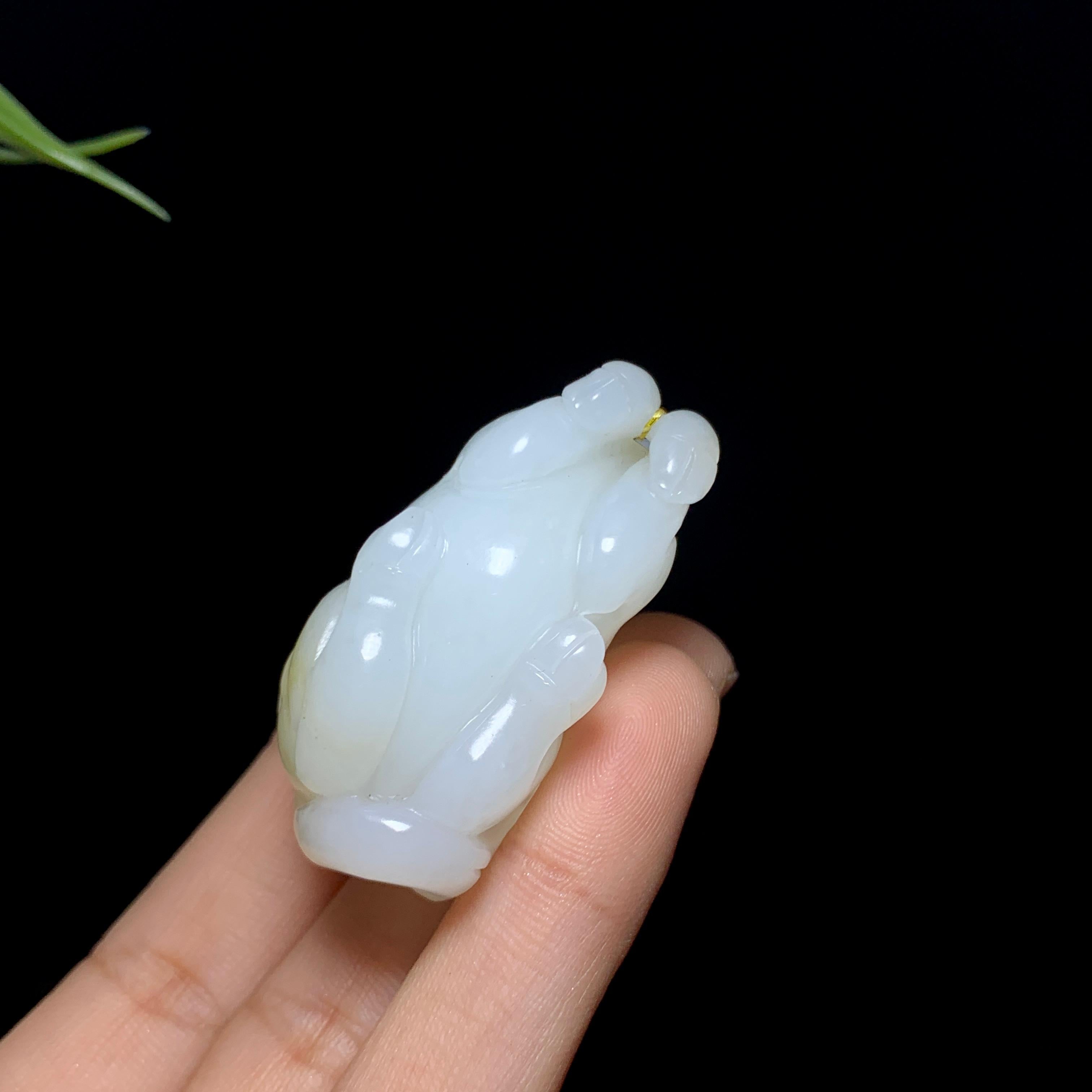 和田糖白玉马到成功挂件（39.2g）