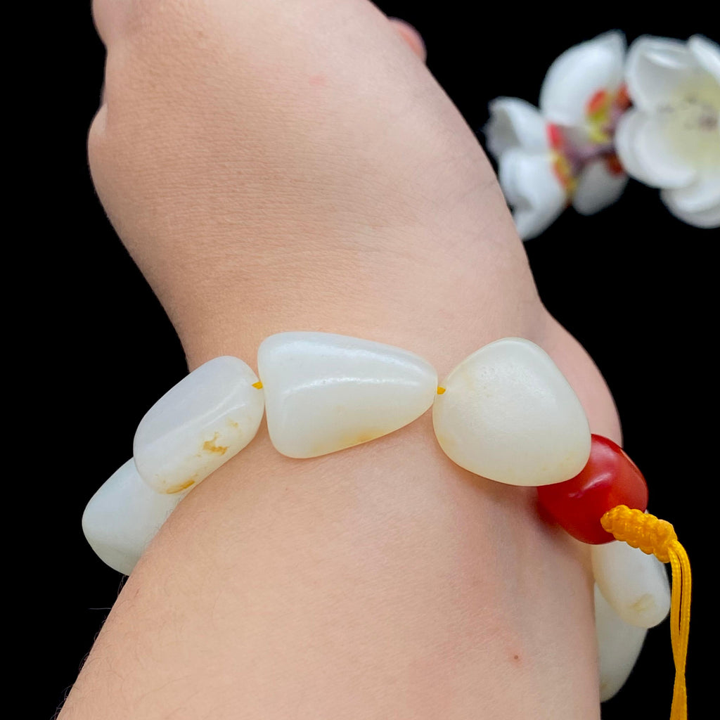 和田玉-黄皮籽料【精品手串】（44.8g）