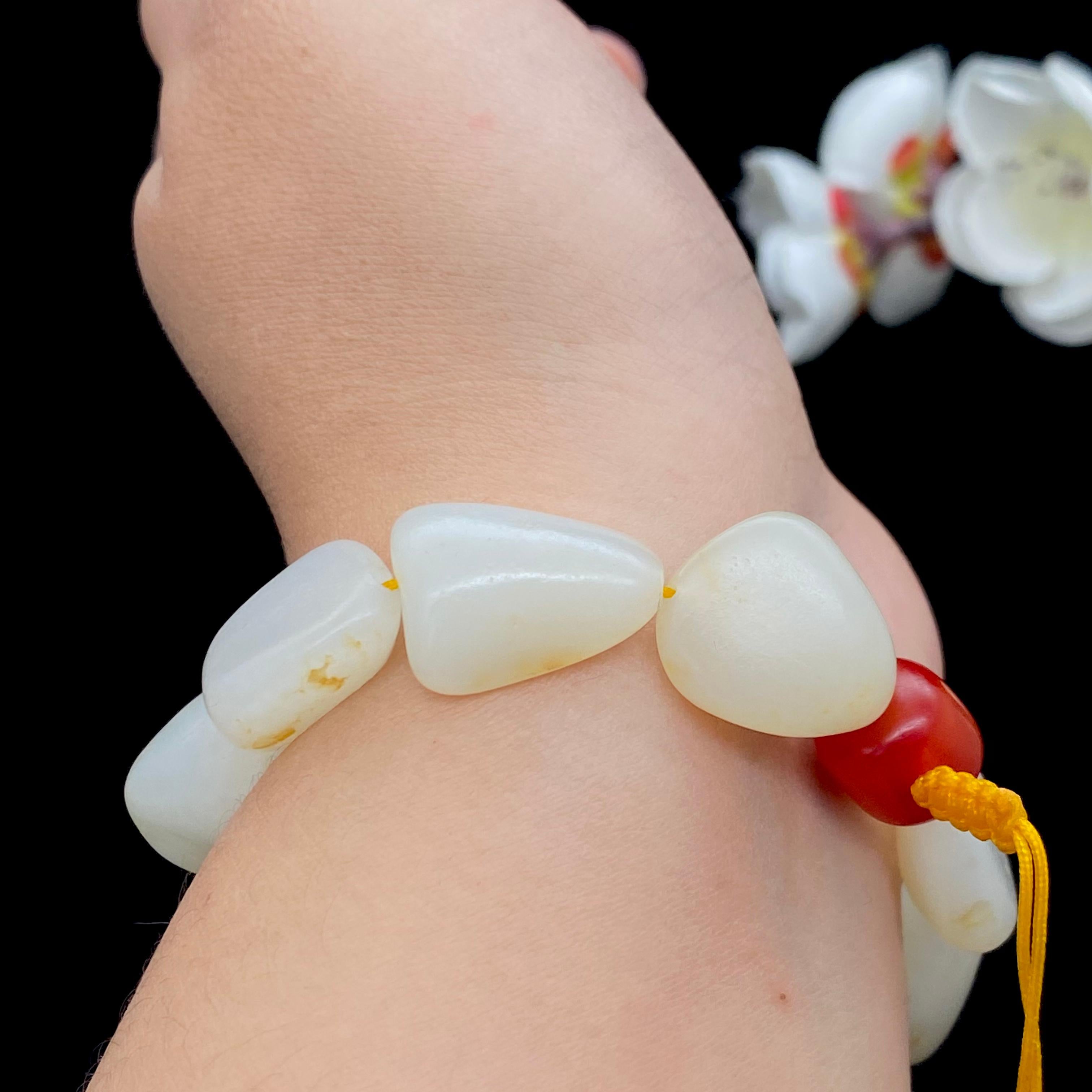 和田玉-黄皮籽料【精品手串】（44.8g）