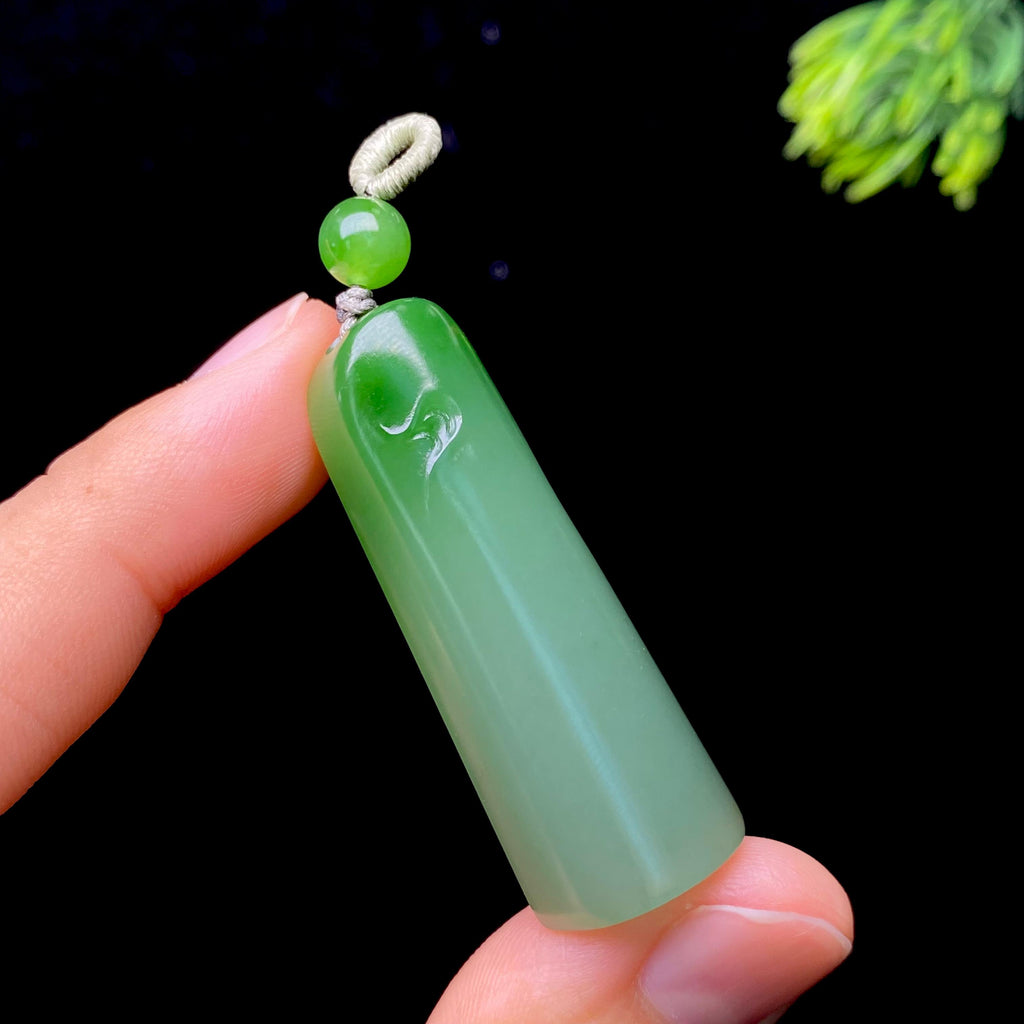 和田玉碧玉长平安无事牌（14.4g）