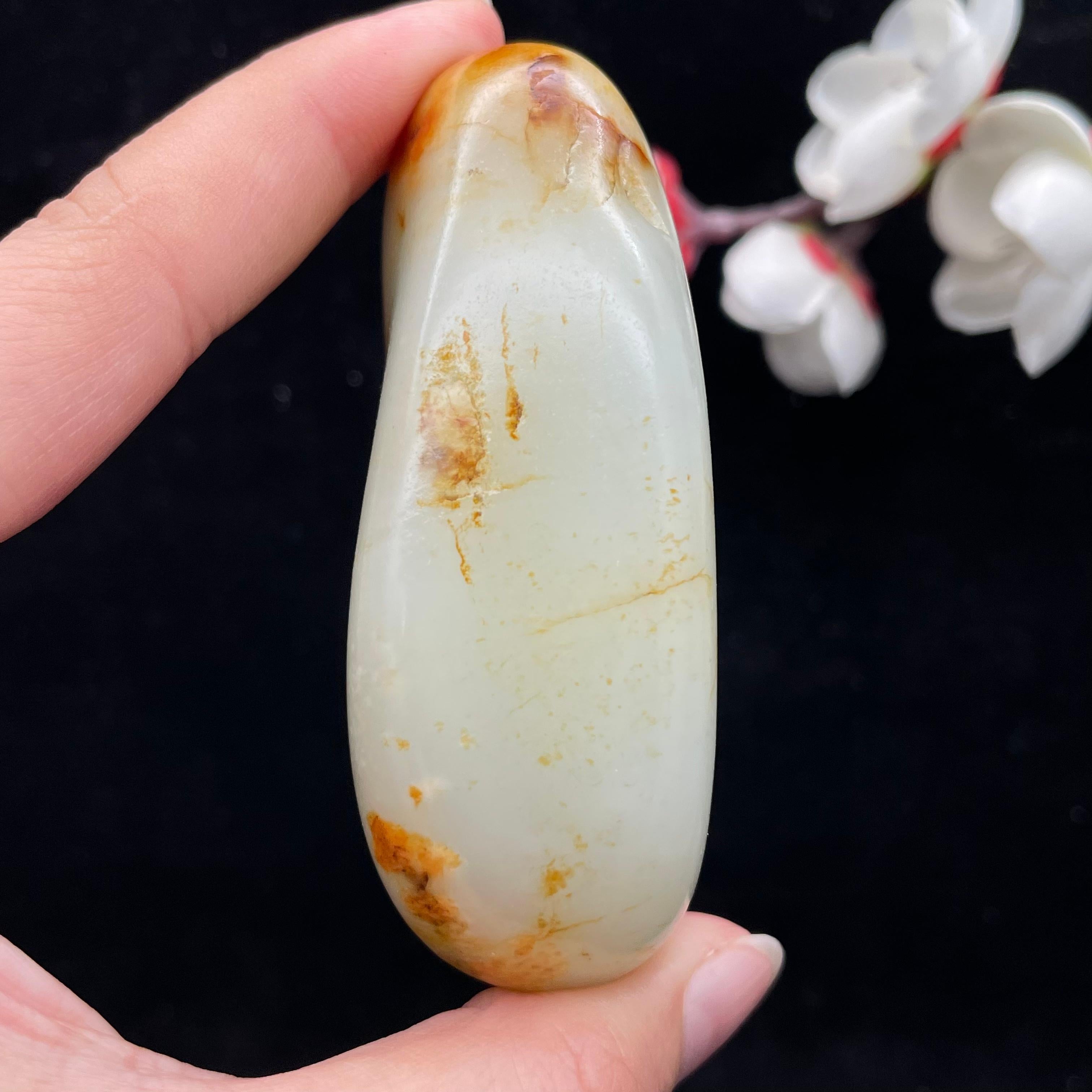 和田玉黄皮籽料手把件（159g）