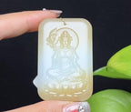 新疆和田玉且末天地糖羊脂玉观音（44.2g）