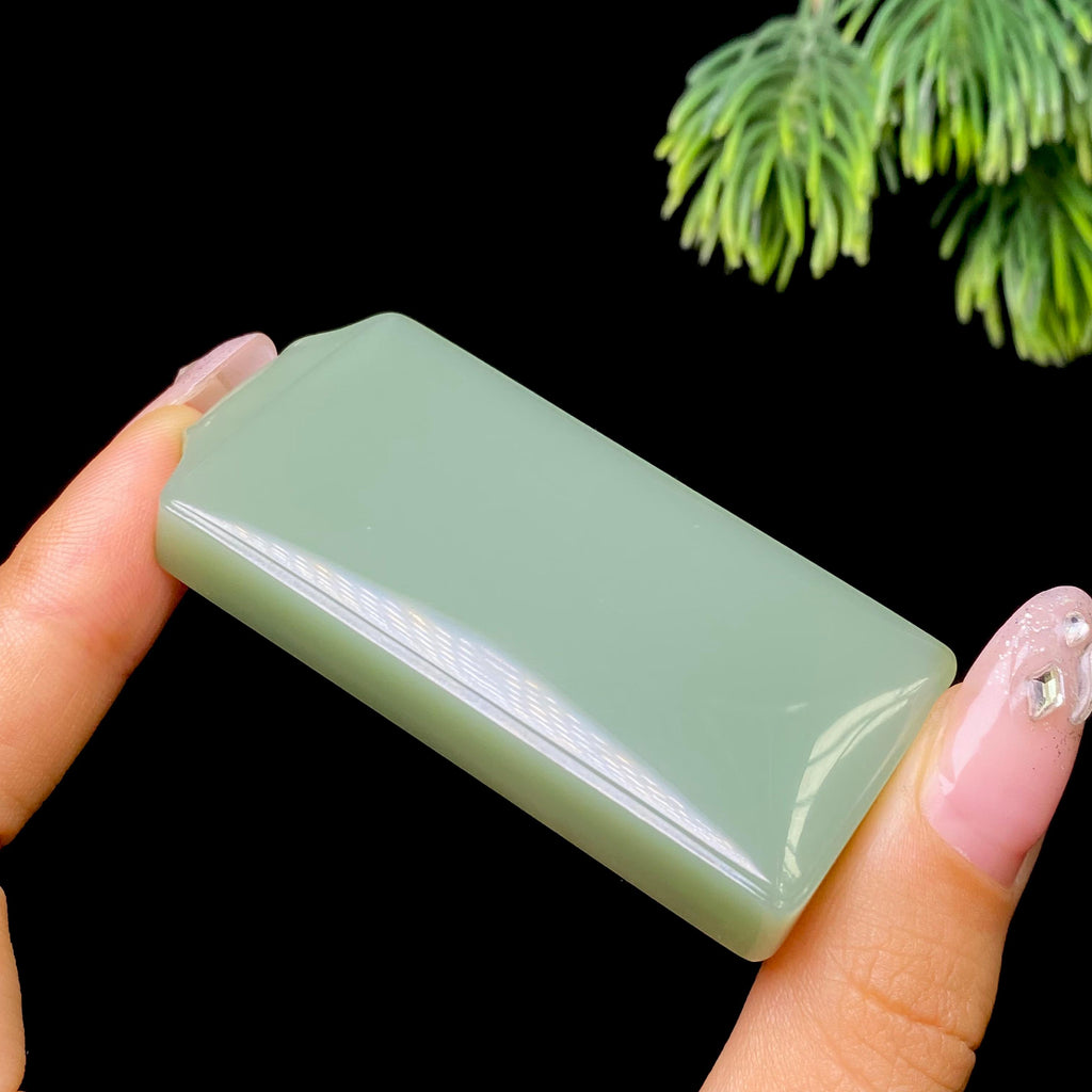 和田玉碧玉粉青无事牌（54.0g）