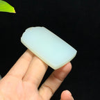和田山料羊脂白玉无事牌挂件（54.6g）