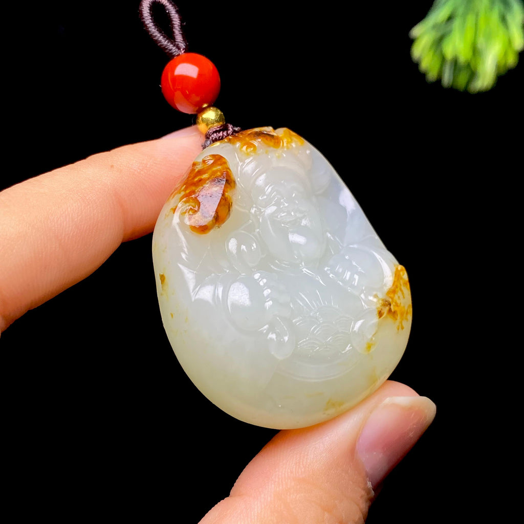 和田玉籽料财神（36.9g）