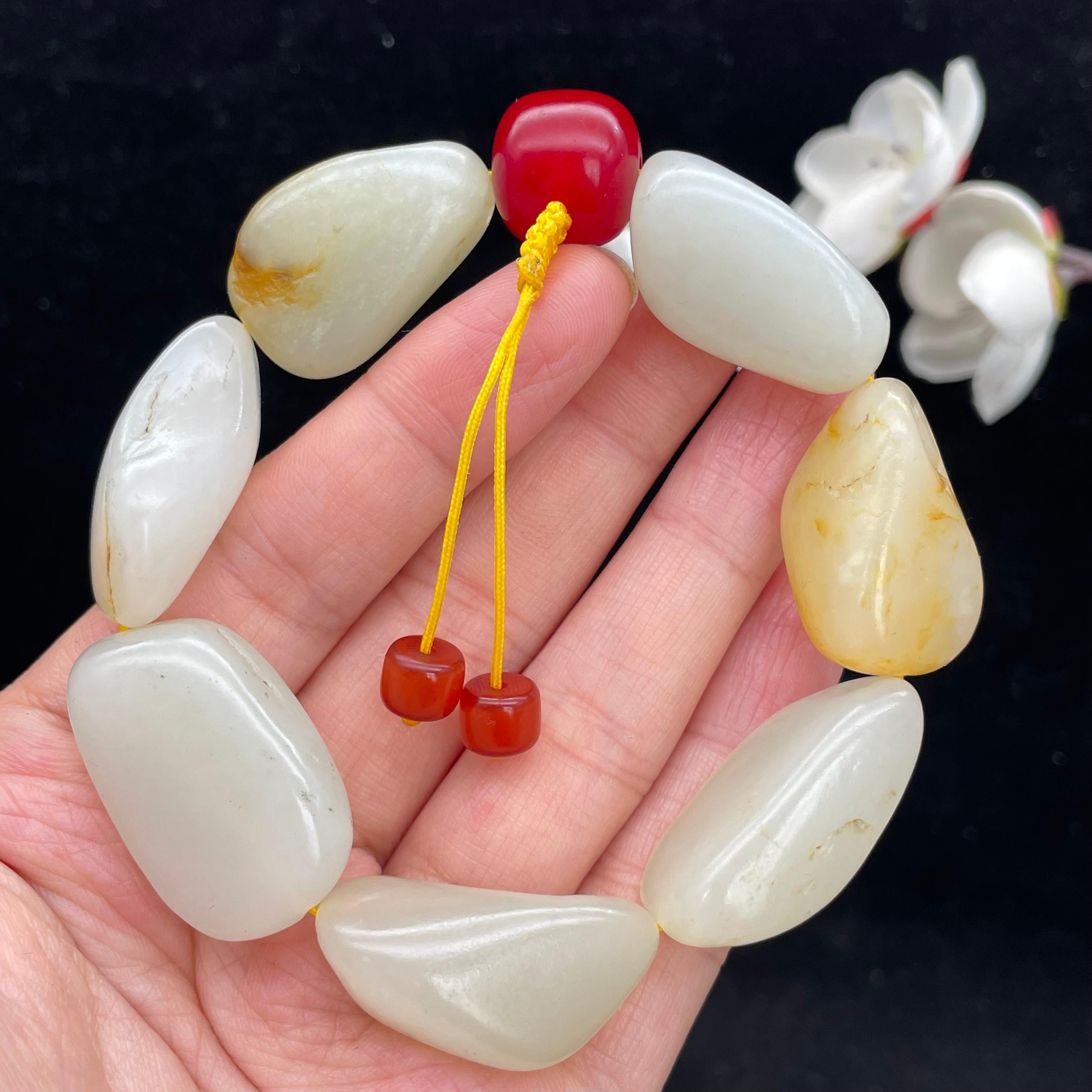 和田玉白玉籽料【精品手串】（65.7g）
