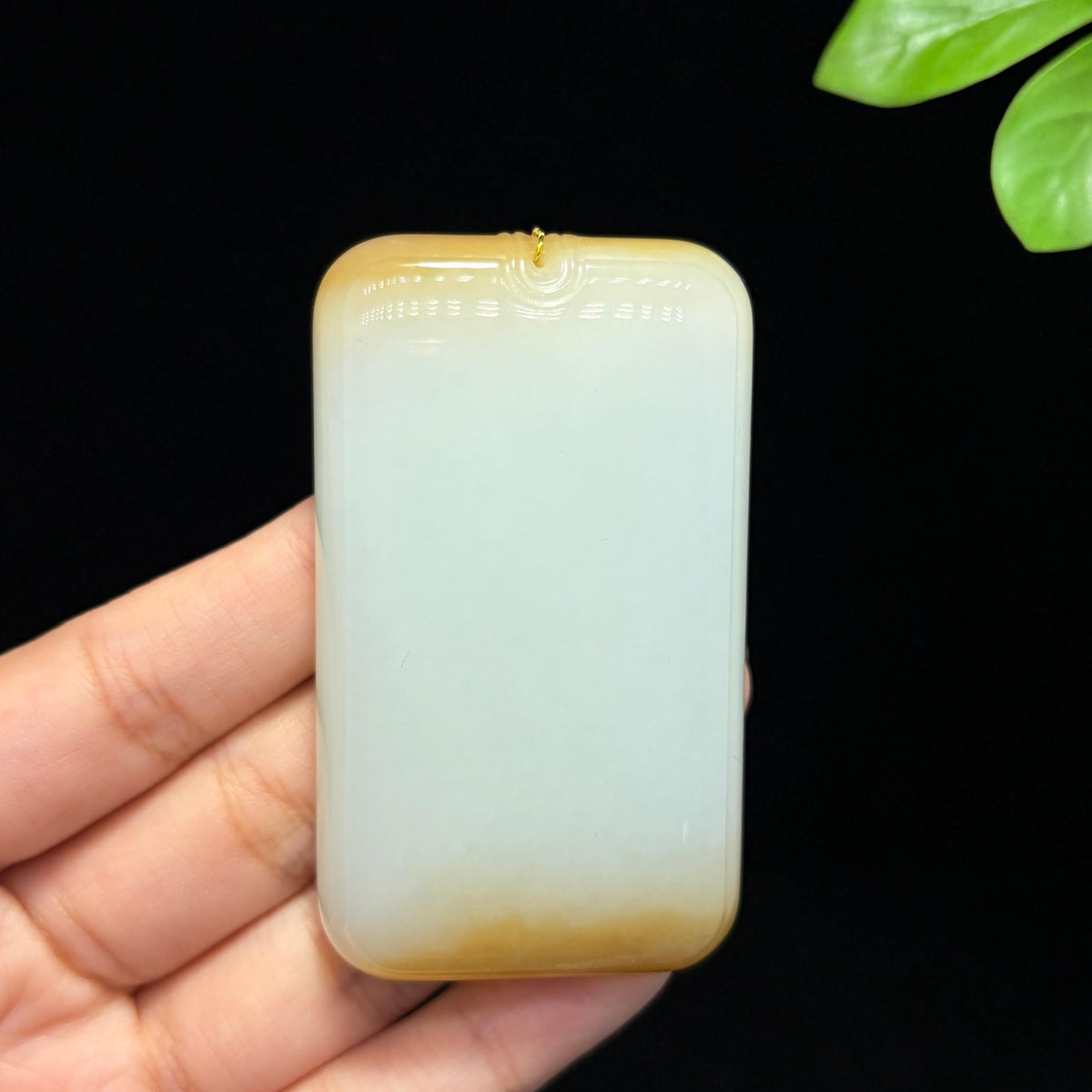 和田山料糖白玉无事牌挂件（73.3g）