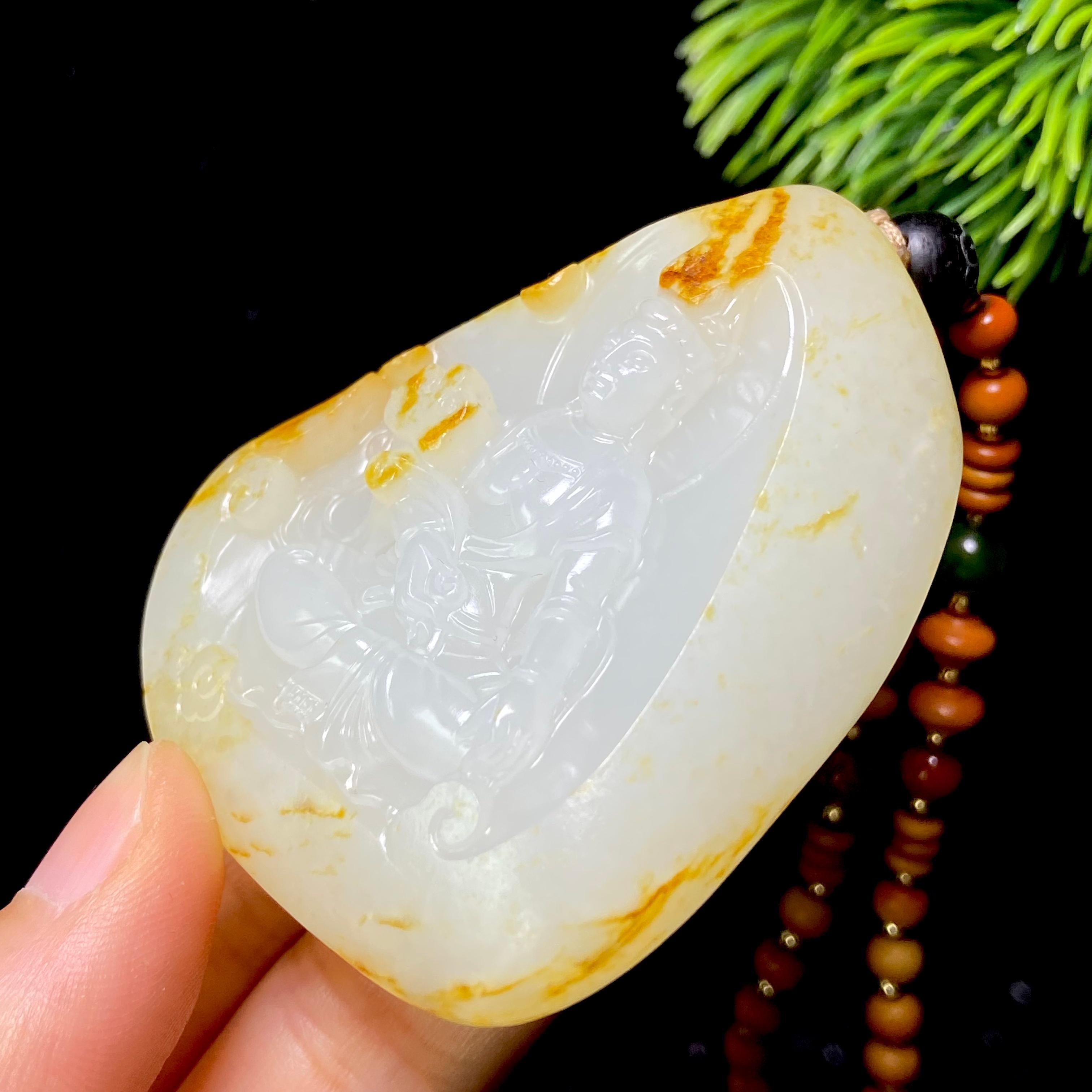 和田玉籽料观音（93.9g）
