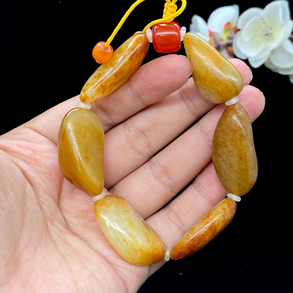 和田玉洒金皮籽料【精品手串】（58.1g）