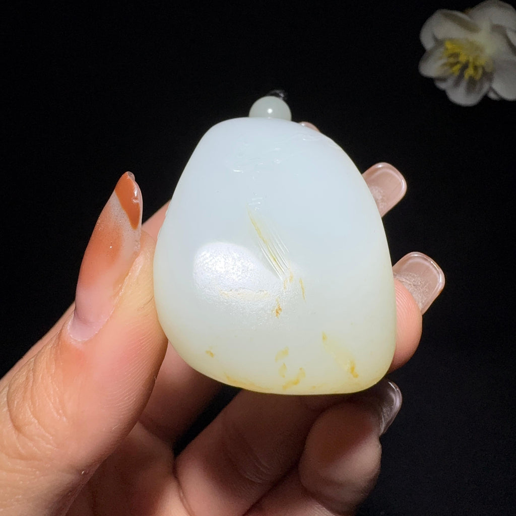 和田玉籽料观音挂件（50.2g）