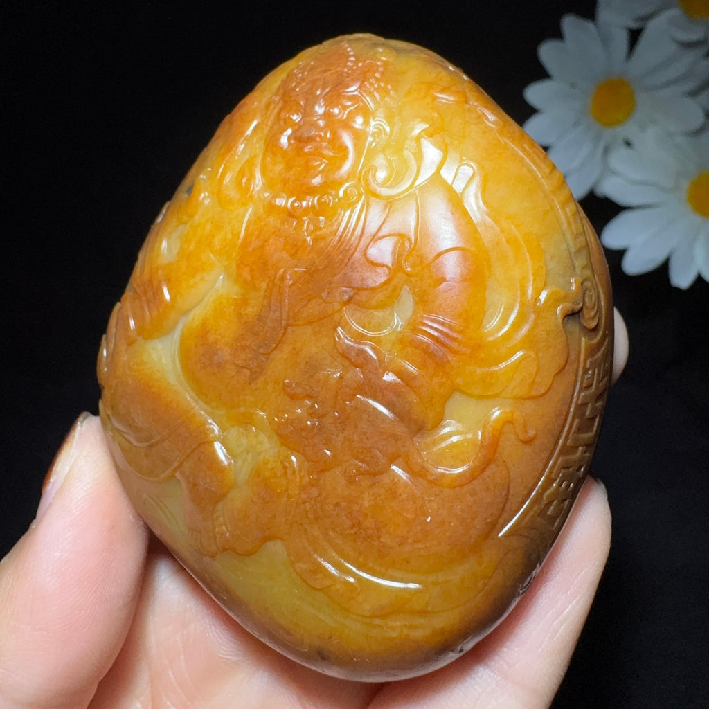 和田玉籽料收藏级手把件钟馗纳福（177.0g）