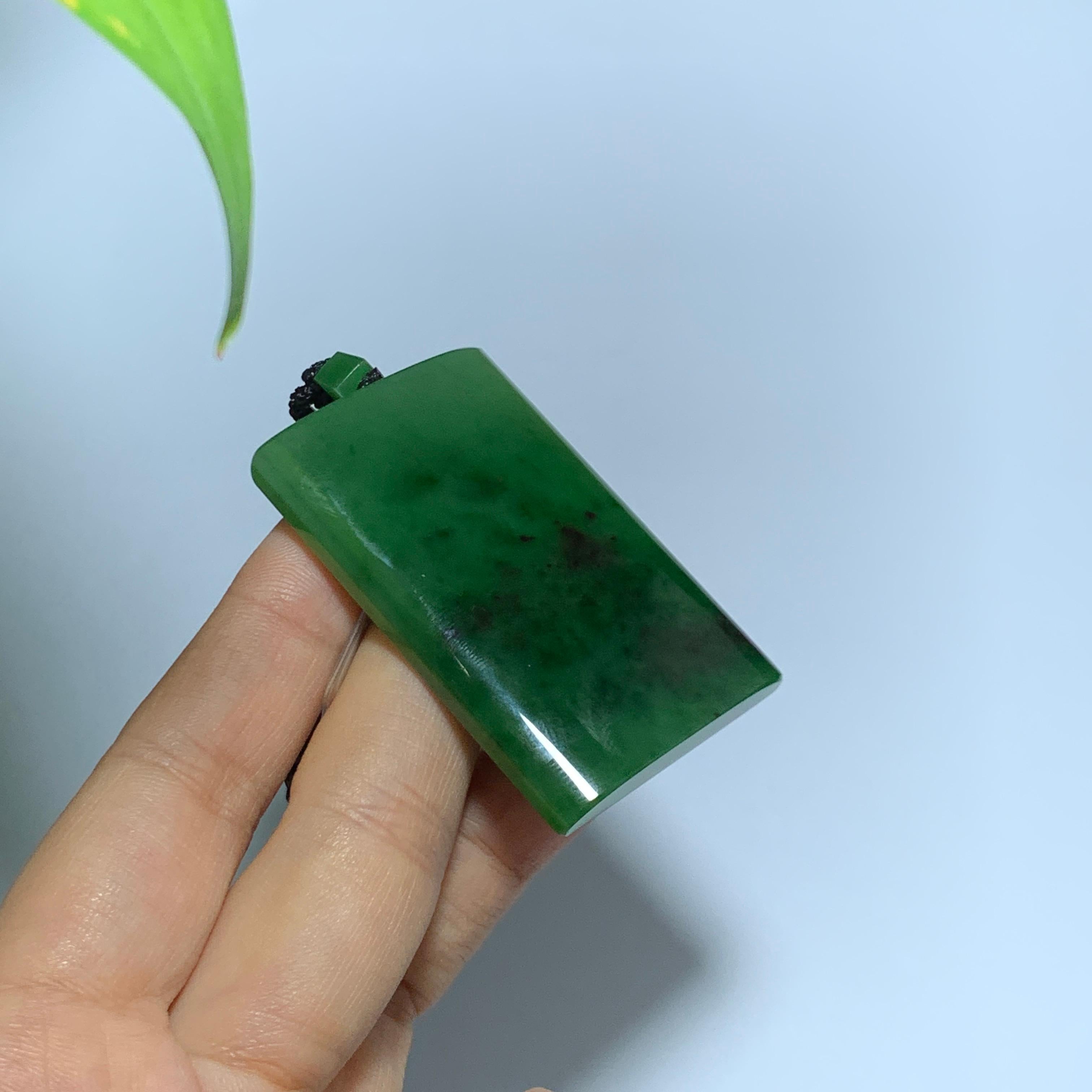 碧玉粉绿无事牌挂件（33.0g）