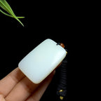 和田羊脂白玉无事牌挂件（34.0g）