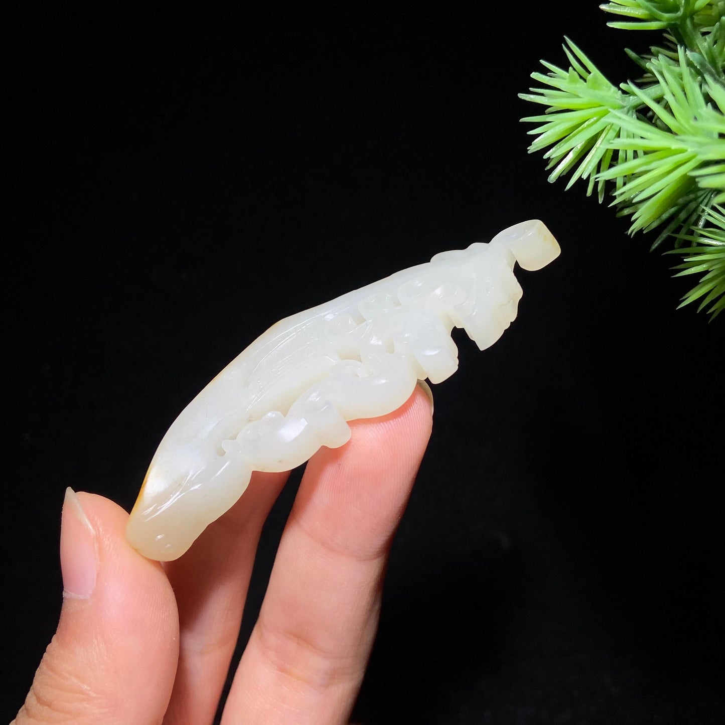 和田玉籽料龙凤呈祥（13.6g）