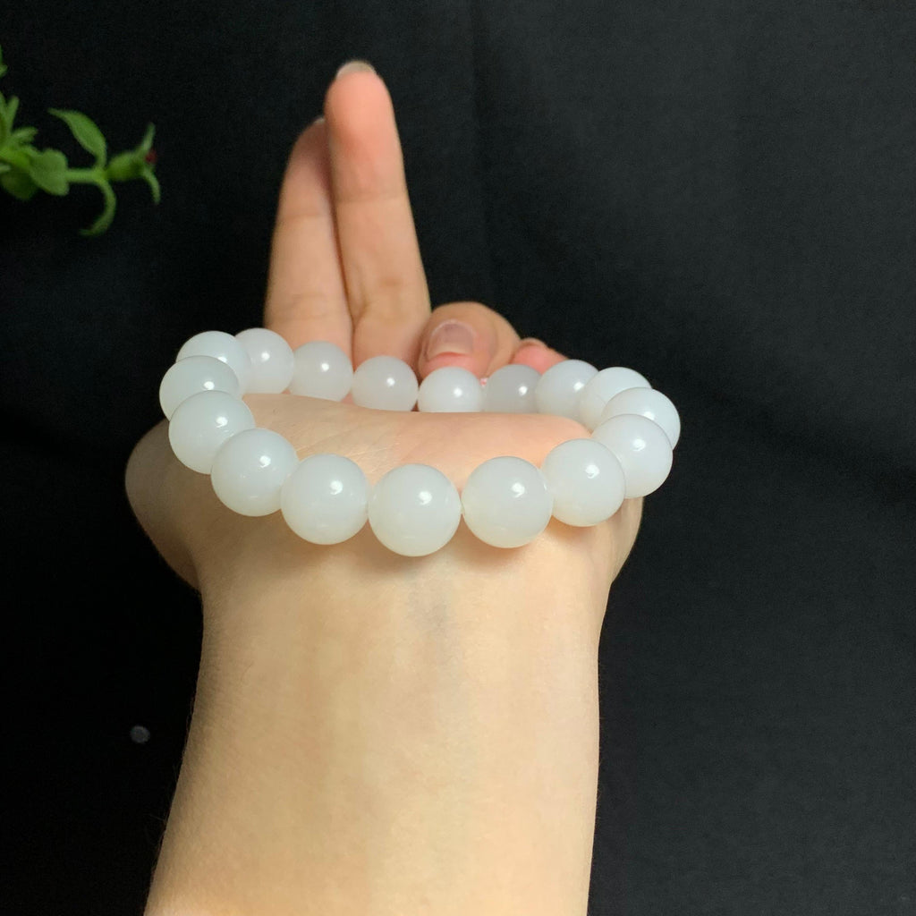 和田山料冰底白玉手串（45.0g）